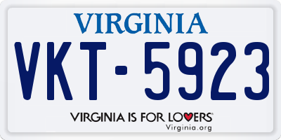 VA license plate VKT5923