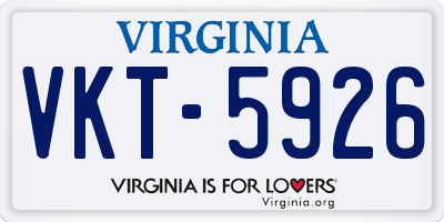 VA license plate VKT5926