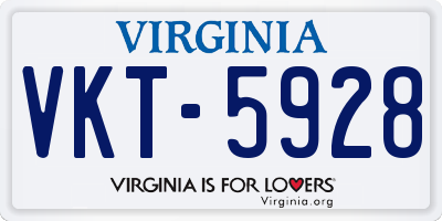 VA license plate VKT5928