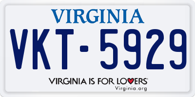 VA license plate VKT5929