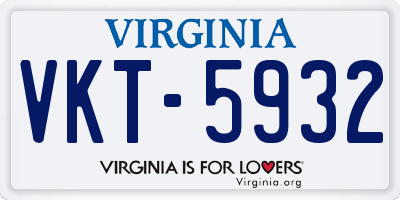VA license plate VKT5932