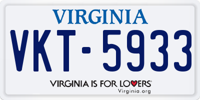 VA license plate VKT5933