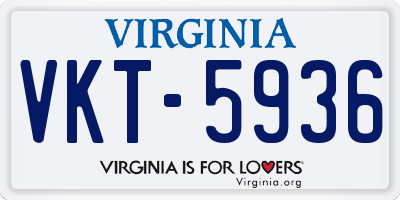 VA license plate VKT5936