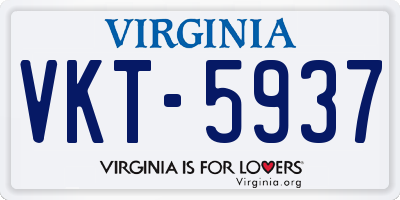 VA license plate VKT5937