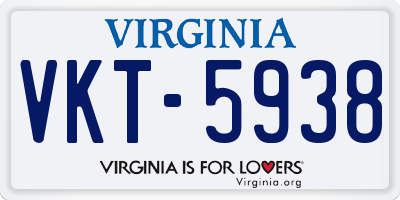 VA license plate VKT5938
