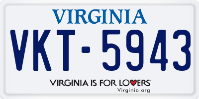 VA license plate VKT5943