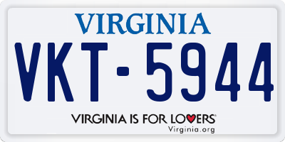 VA license plate VKT5944