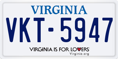 VA license plate VKT5947