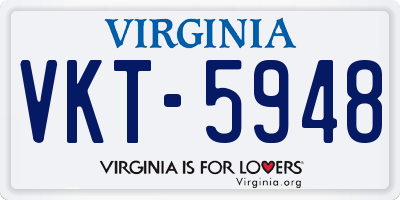 VA license plate VKT5948