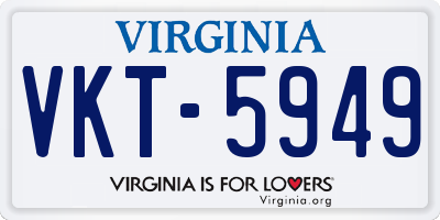 VA license plate VKT5949