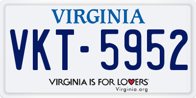VA license plate VKT5952