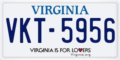 VA license plate VKT5956