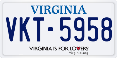 VA license plate VKT5958
