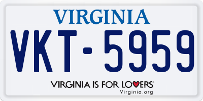 VA license plate VKT5959