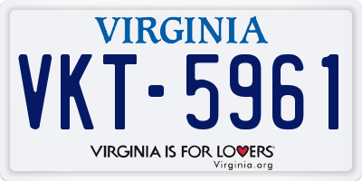 VA license plate VKT5961