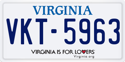 VA license plate VKT5963