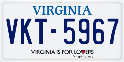 VA license plate VKT5967