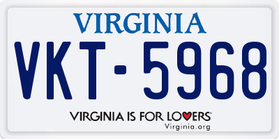 VA license plate VKT5968