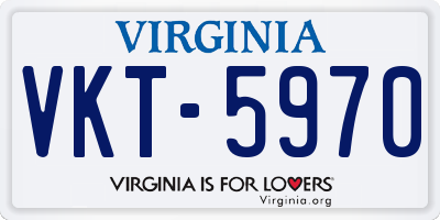 VA license plate VKT5970