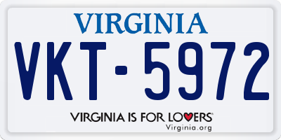 VA license plate VKT5972