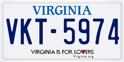 VA license plate VKT5974