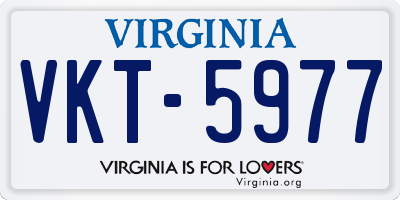 VA license plate VKT5977