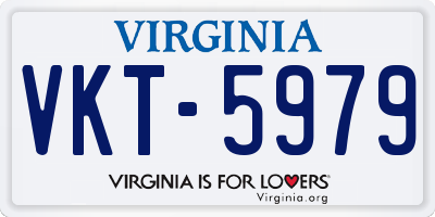 VA license plate VKT5979
