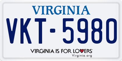VA license plate VKT5980