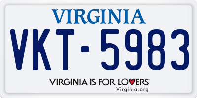 VA license plate VKT5983