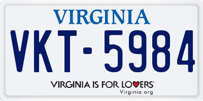 VA license plate VKT5984