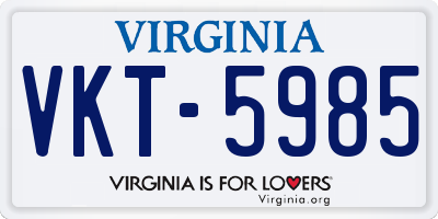 VA license plate VKT5985