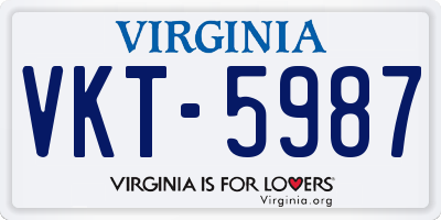 VA license plate VKT5987