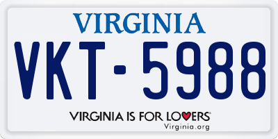 VA license plate VKT5988