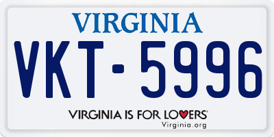 VA license plate VKT5996