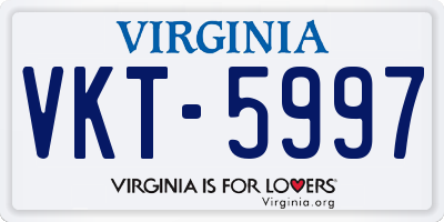 VA license plate VKT5997