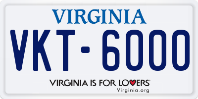 VA license plate VKT6000