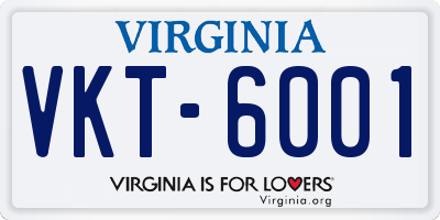 VA license plate VKT6001