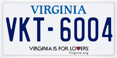 VA license plate VKT6004