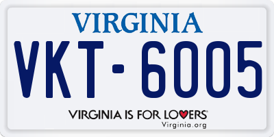 VA license plate VKT6005