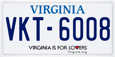 VA license plate VKT6008