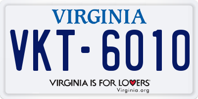 VA license plate VKT6010