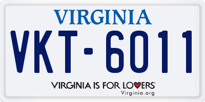 VA license plate VKT6011