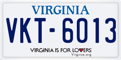 VA license plate VKT6013