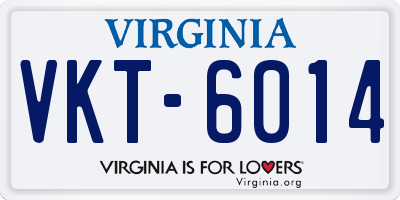 VA license plate VKT6014