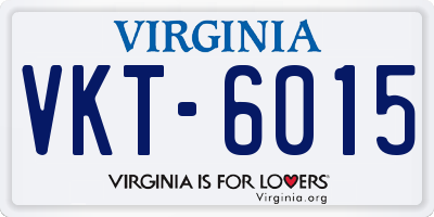 VA license plate VKT6015