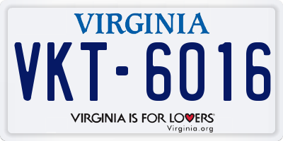 VA license plate VKT6016