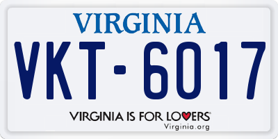 VA license plate VKT6017