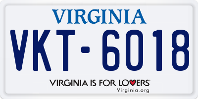 VA license plate VKT6018