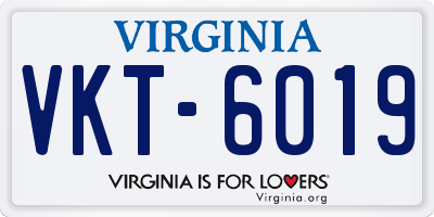 VA license plate VKT6019