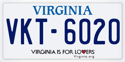VA license plate VKT6020